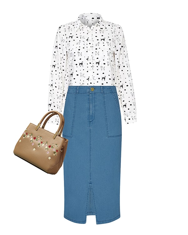 Dog Print Blouse