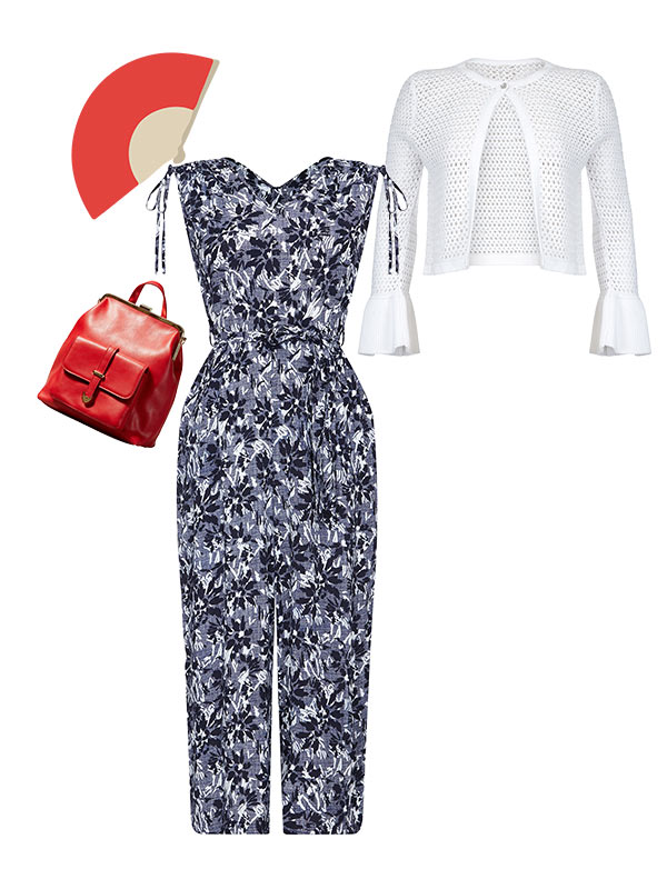 Cropped Cardigan Jumpsuit