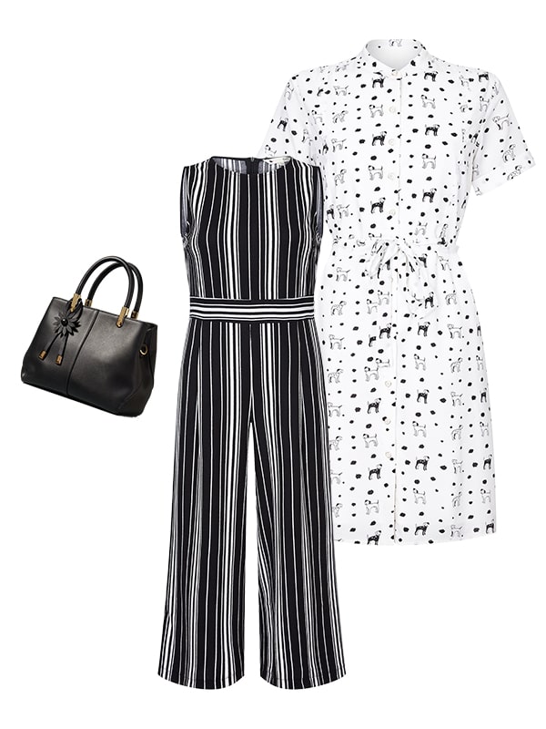 Monochrome Stripe Jumpsuit