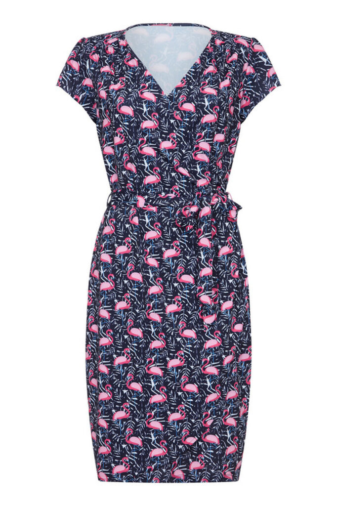Flamingo Wrap Dress