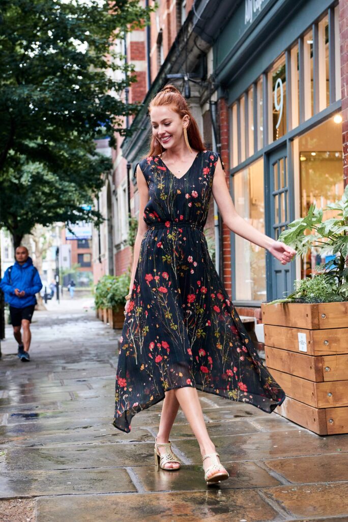 Floral Asymmetrical Dress