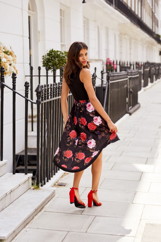 floral asymmetric dress
