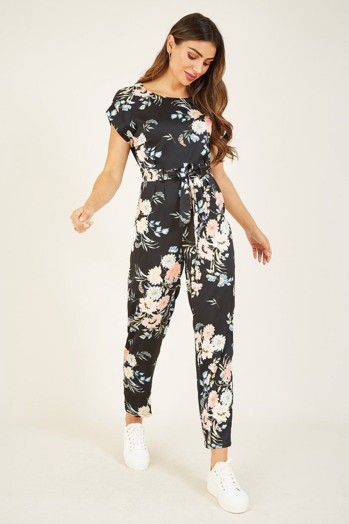 Japanese Floral Tie Jumpsuit