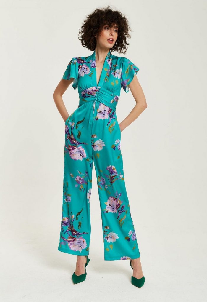 Green floral jumpsuit